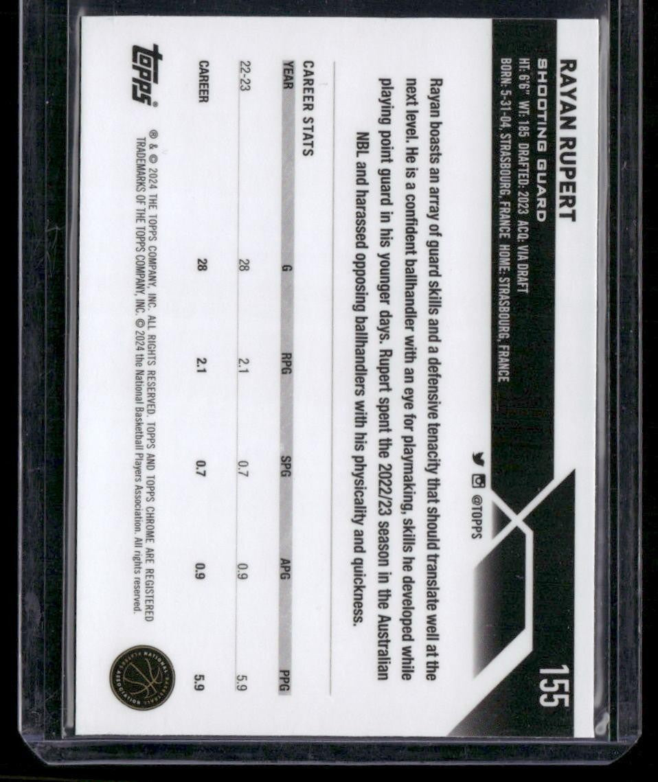 2023-24 Topps Chrome Sapphire #155 Rayan Rupert