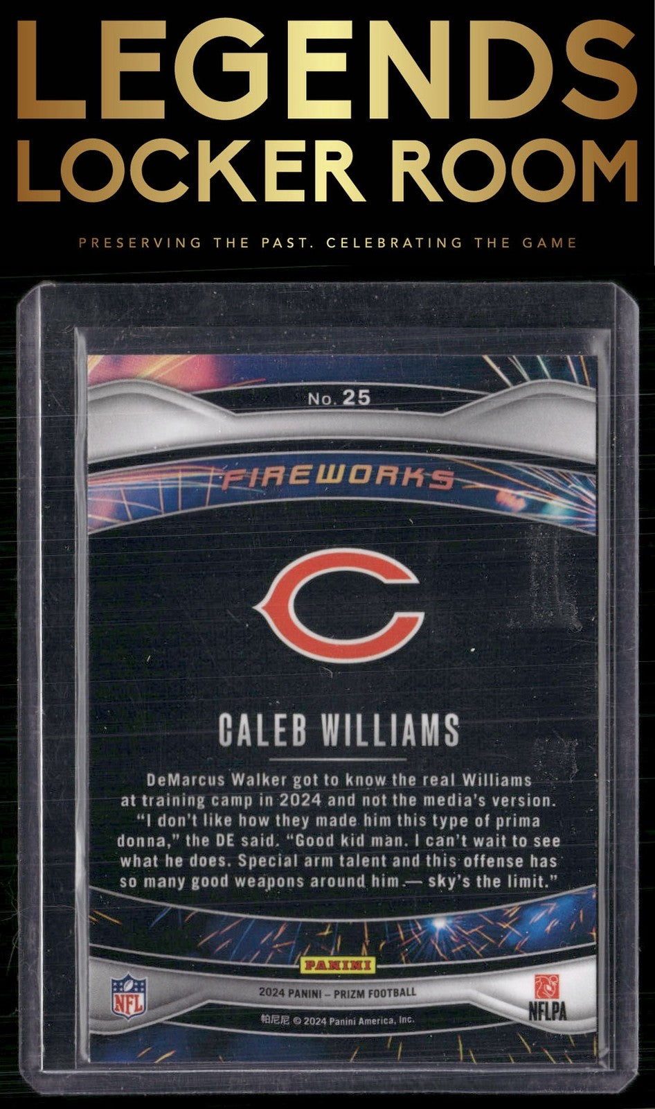 2024 Panini Prizm #25 Caleb Williams Fireworks