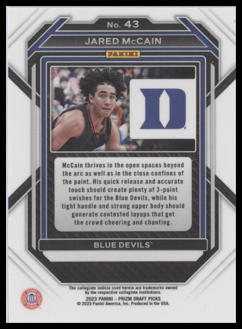 2023 Panini Prizm Draft Picks #43 Jared McCain