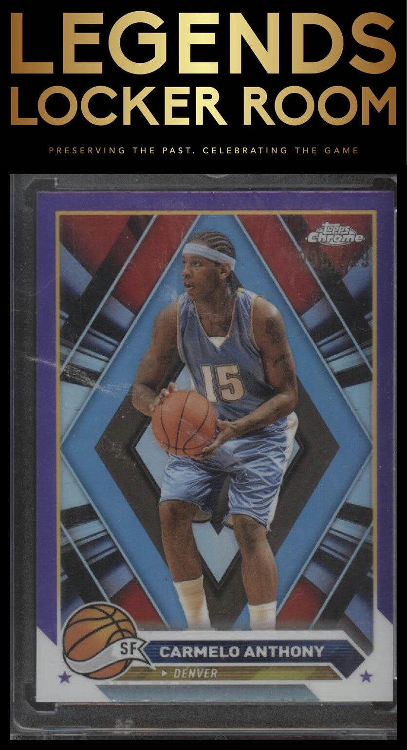 2023-24 Topps Chrome #27 Carmelo Anthony Purple Refractors #/349