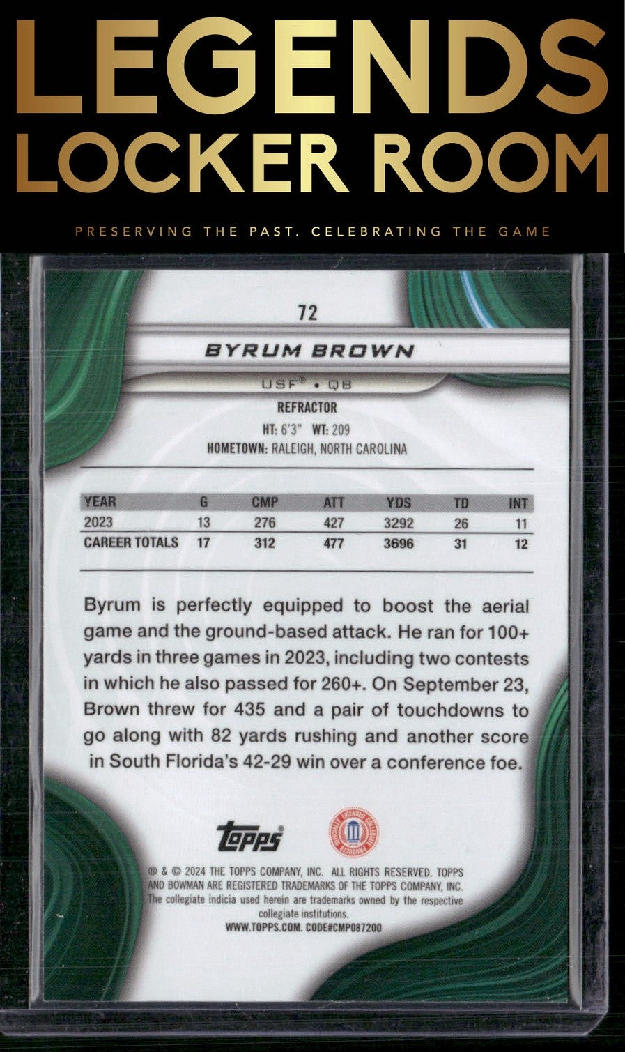 2024 Bowman University Best #72 Byrum Brown