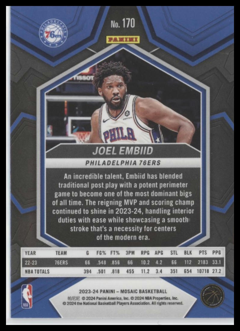 2023-24 Panini Mosaic #170 Joel Embiid
