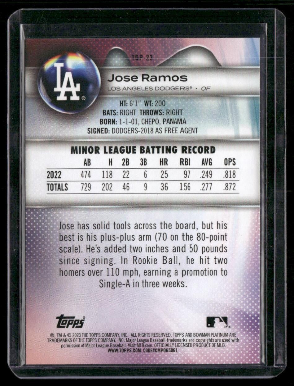2023 Bowman Platinum #TOP-23 Jose Ramos Top Prospects
