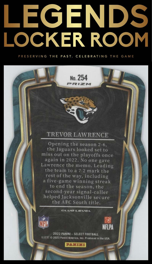 2022 Panini Select #254 Trevor Lawrence Silver Prizm Die Cut