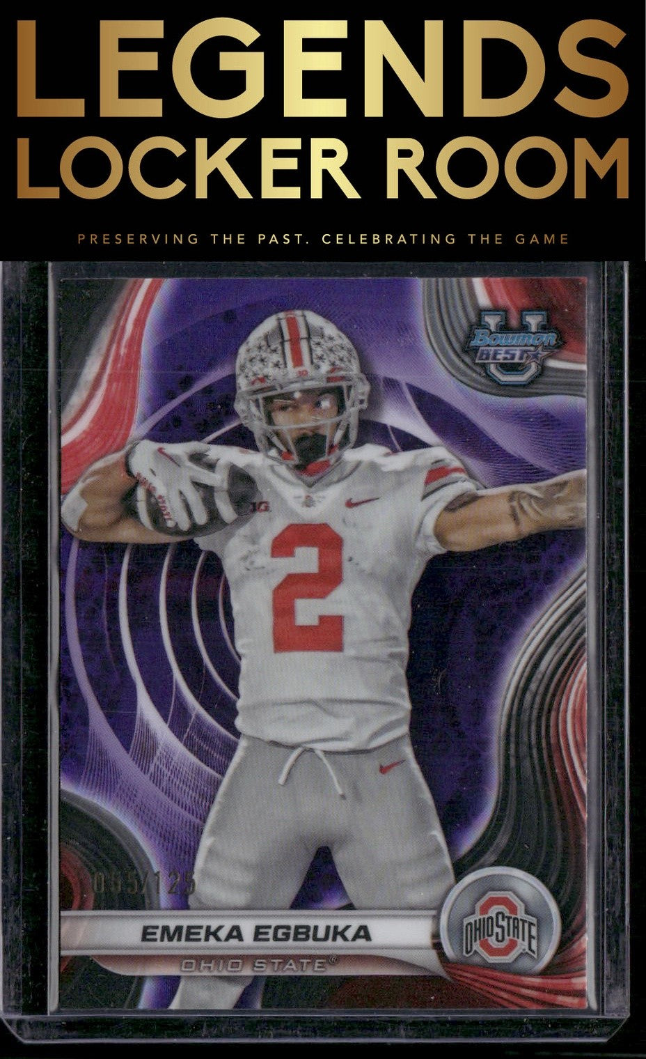 2024 Bowman University Best #97 Emeka Egbuka Purple Refractor #/125