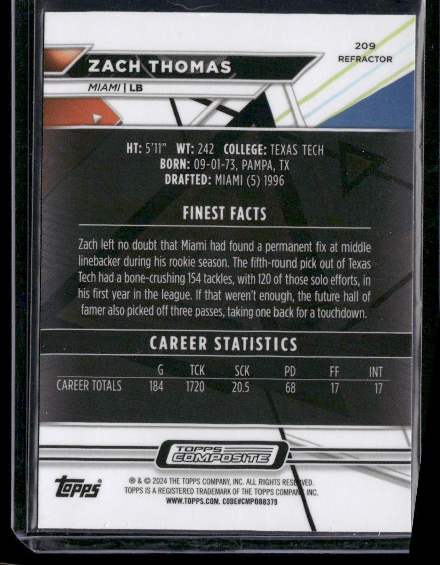 2023 Topps Composite #209 Zach Thomas Finest Refractor