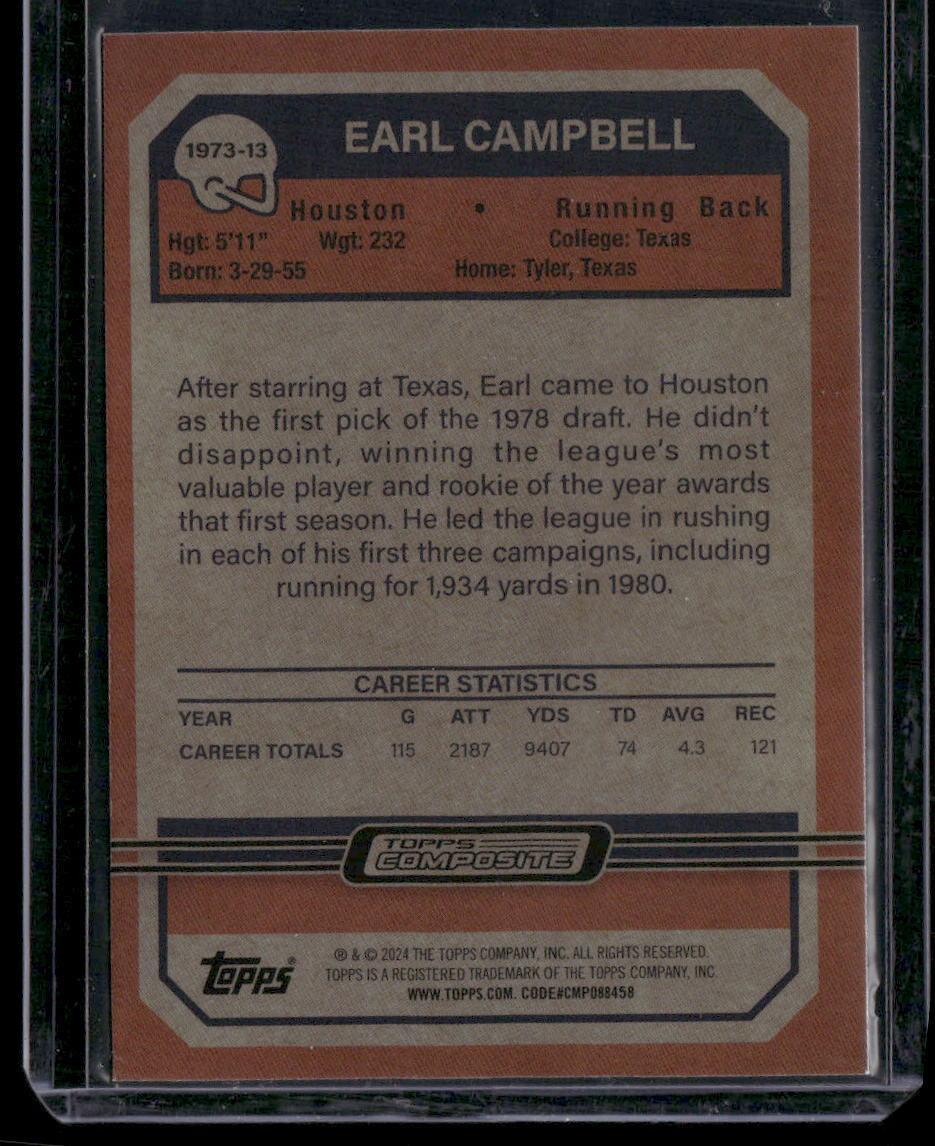 2023 Topps Composite #1973-13 Earl Campbell 1973 Topps Football