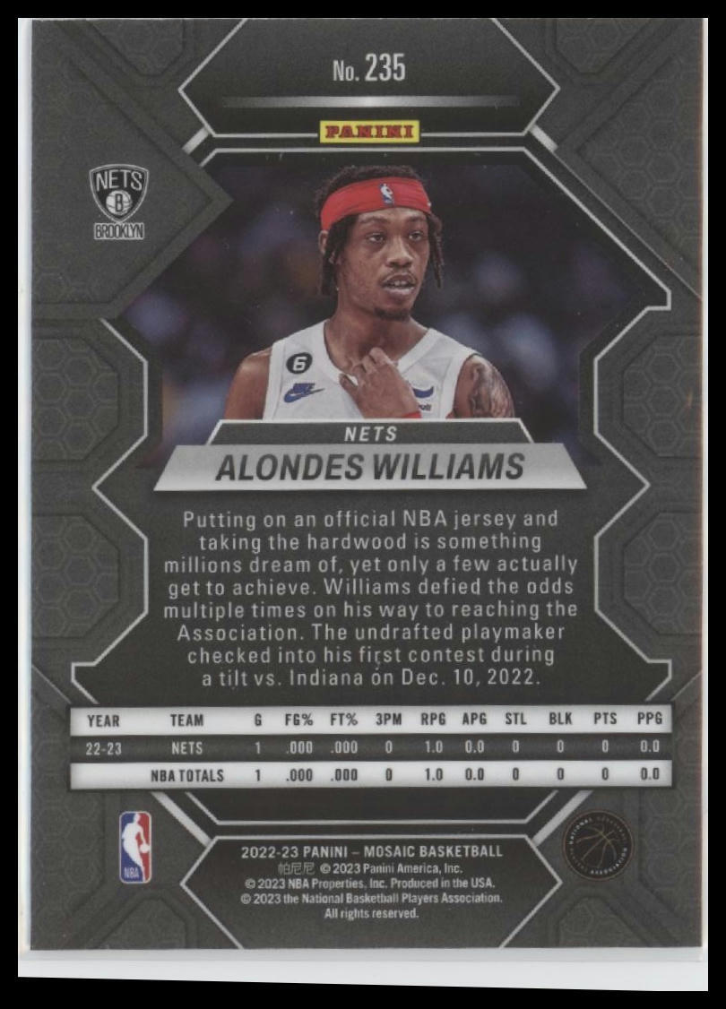 2022-23 Panini Mosaic #235 Alondes Williams