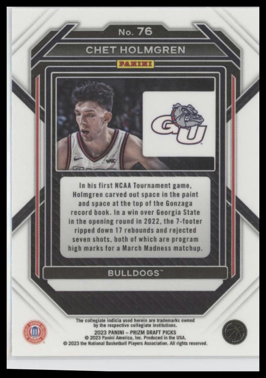 2023 Panini Prizm Draft Picks #76 Chet Holmgren
