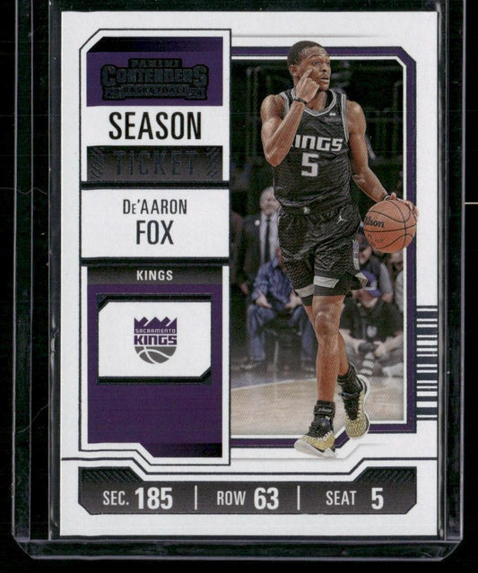2023-24 Panini Contenders #40 De'Aaron Fox Season Ticket Retail
