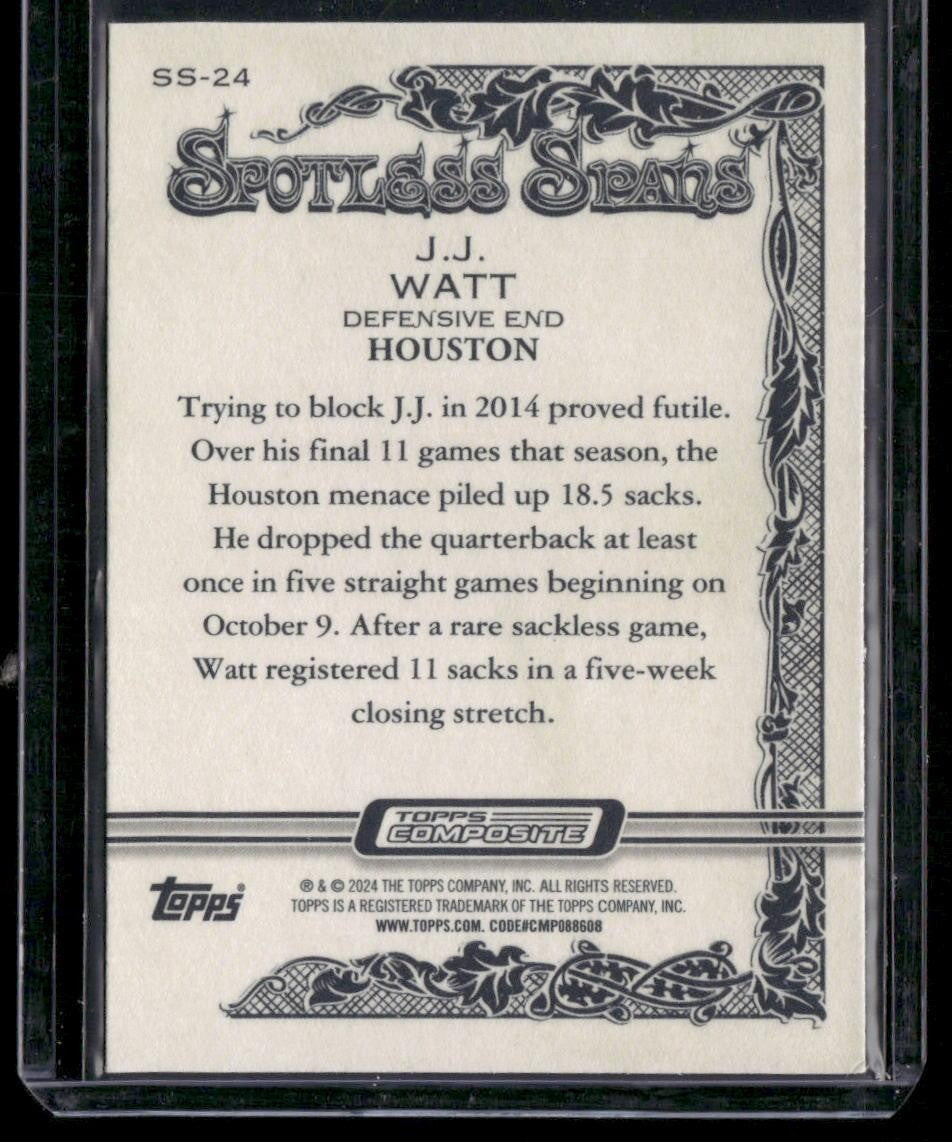2023 Topps Composite #SS-24 J.J. Watt Spotless Spans