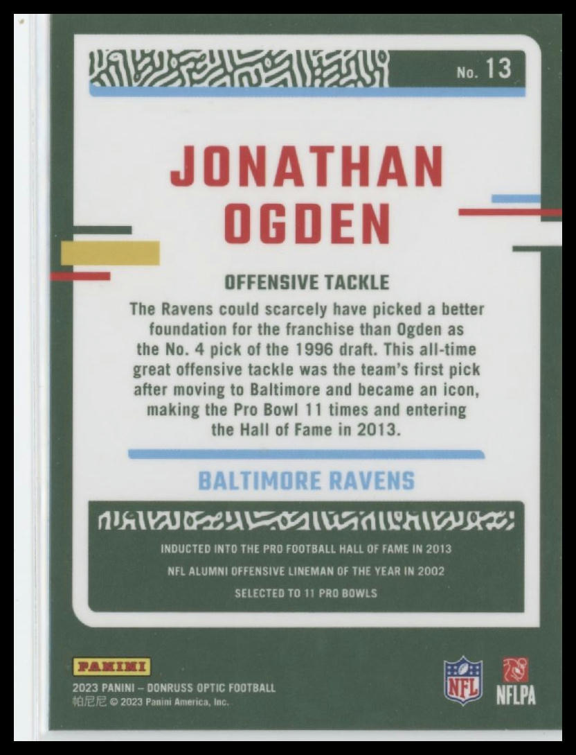 2023 Donruss Optic #13 Jonathan Ogden