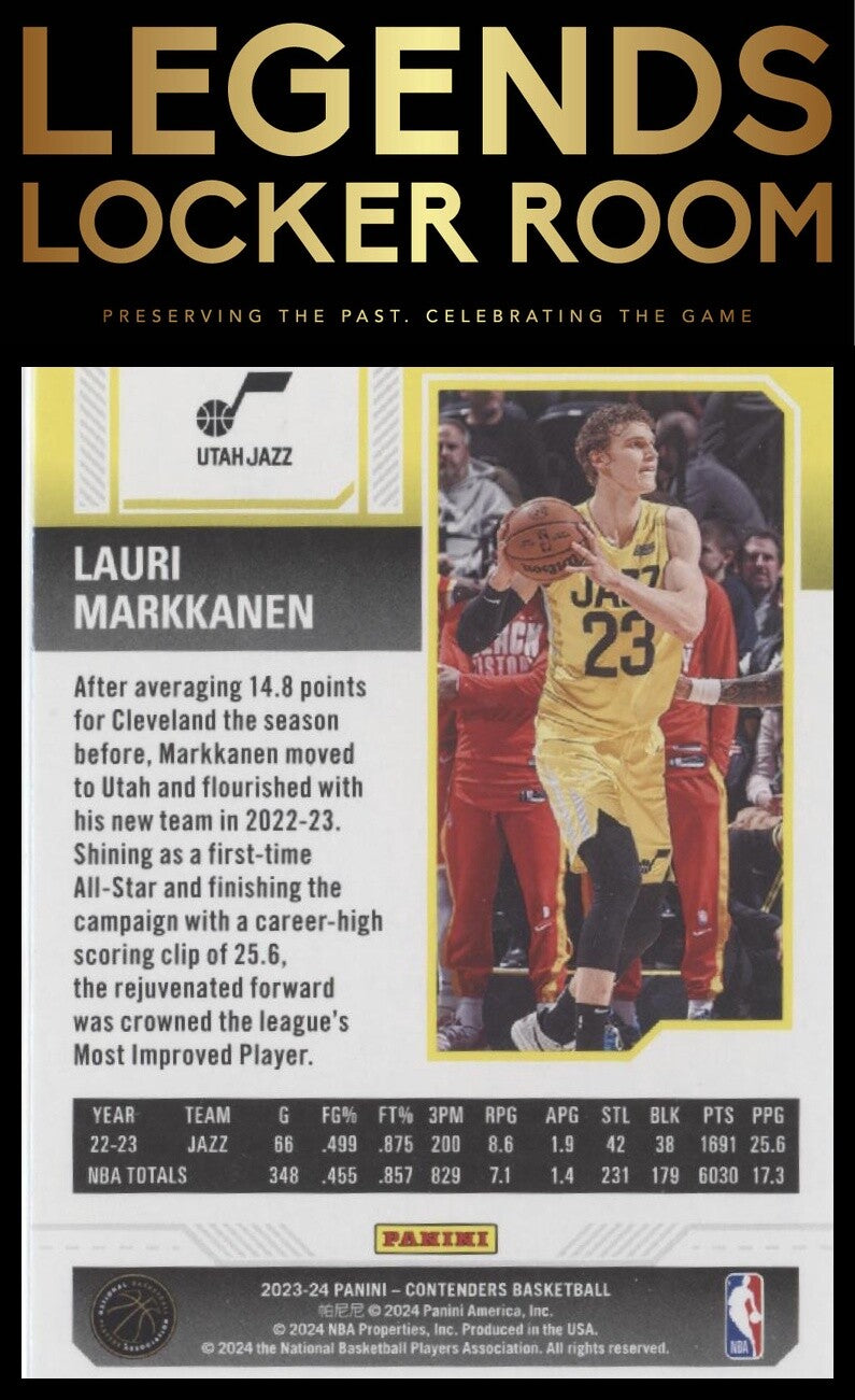 2023-24 Panini Contenders #3 Lauri Markkanen Season Ticket Retail