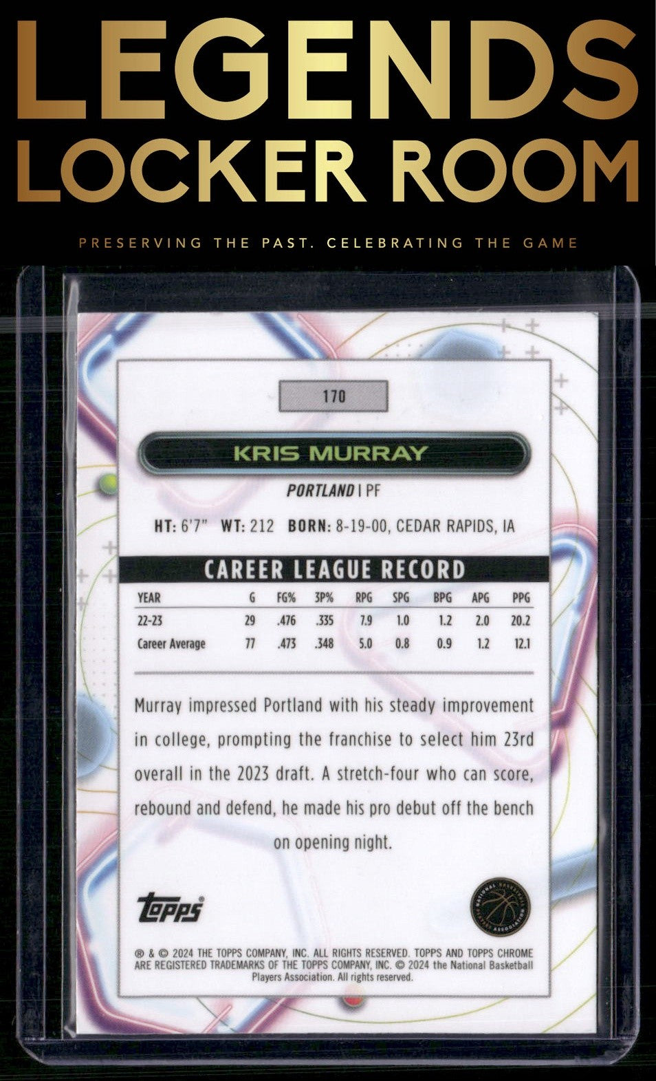 2023-24 Topps Chrome Cosmic #170 Kris Murray