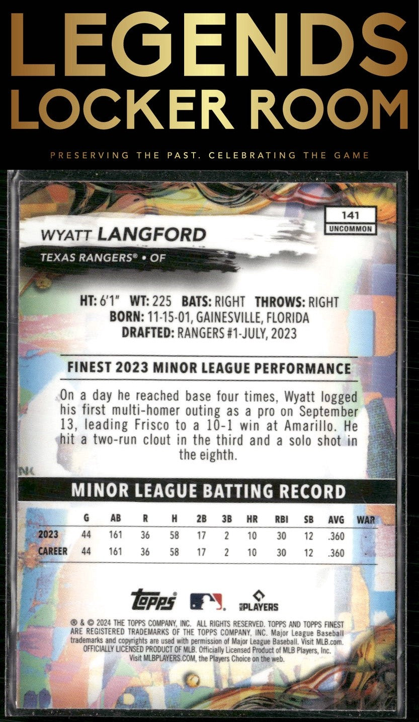 2024 Finest #141 Wyatt Langford