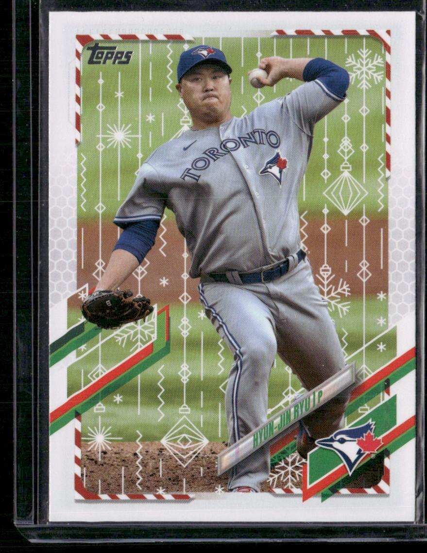 2021 Topps Holiday #HW108 Hyun-Jin Ryu Metallic Holiday