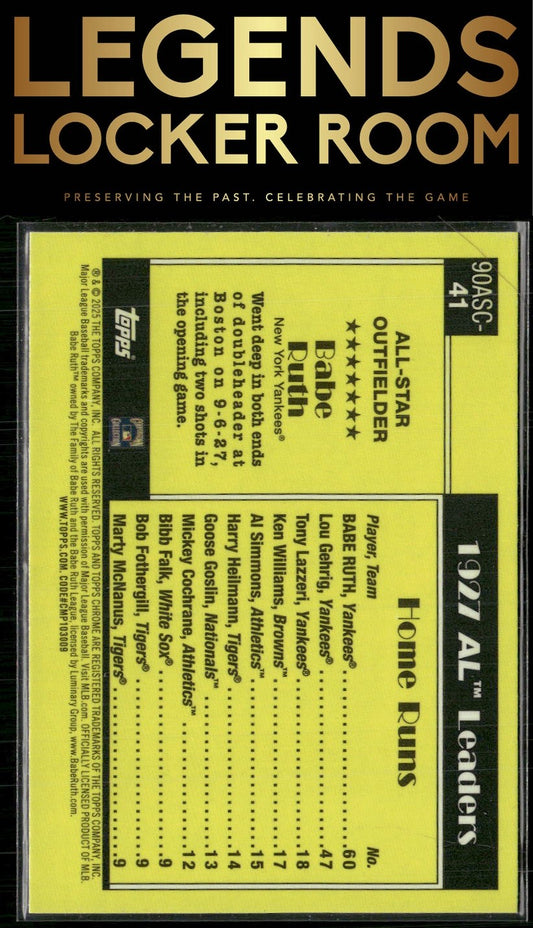 2025 Topps Babe Ruth 1990 Topps Baseball 35th Chrome All-Stars Mojo