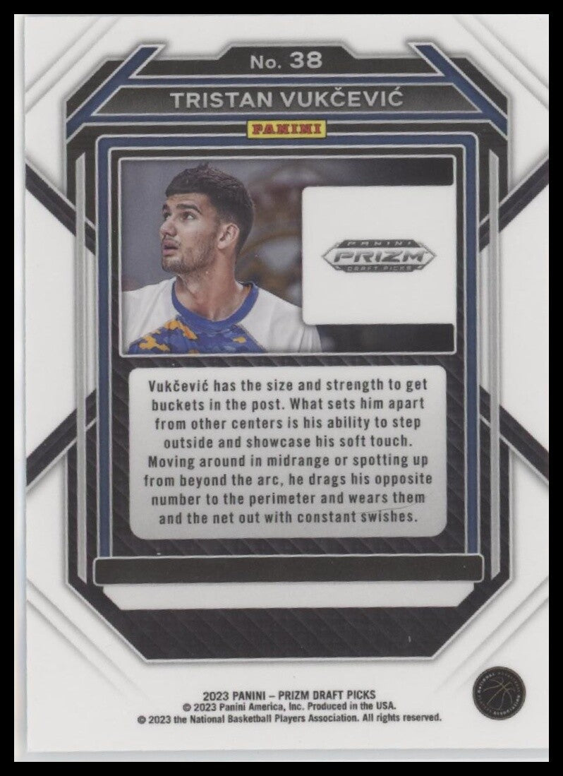 2023 Panini Prizm Draft Picks #38 Tristan Vukcevic