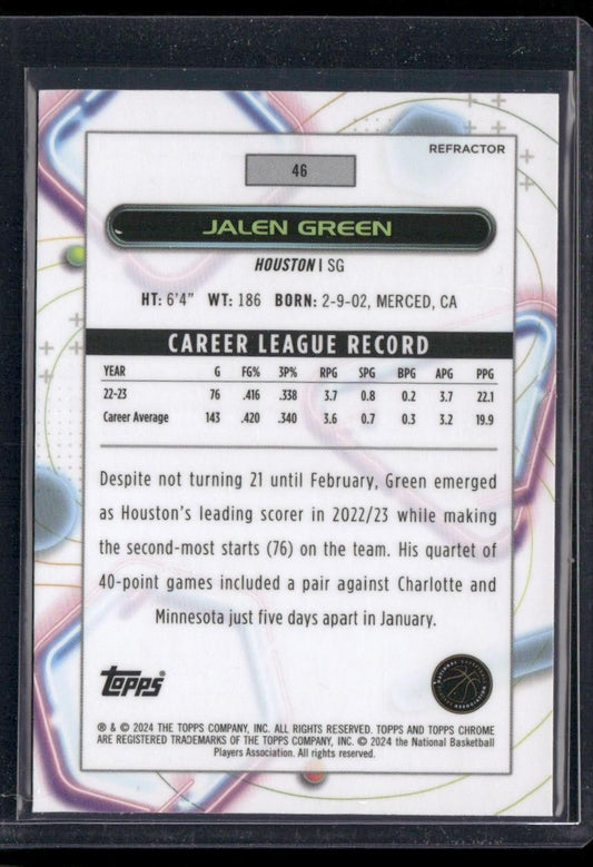2023-24 Topps Chrome Cosmic #46 Jalen Green Refractors