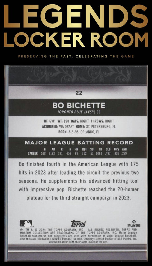 2024 Topps Museum Collection #22 Bo Bichette