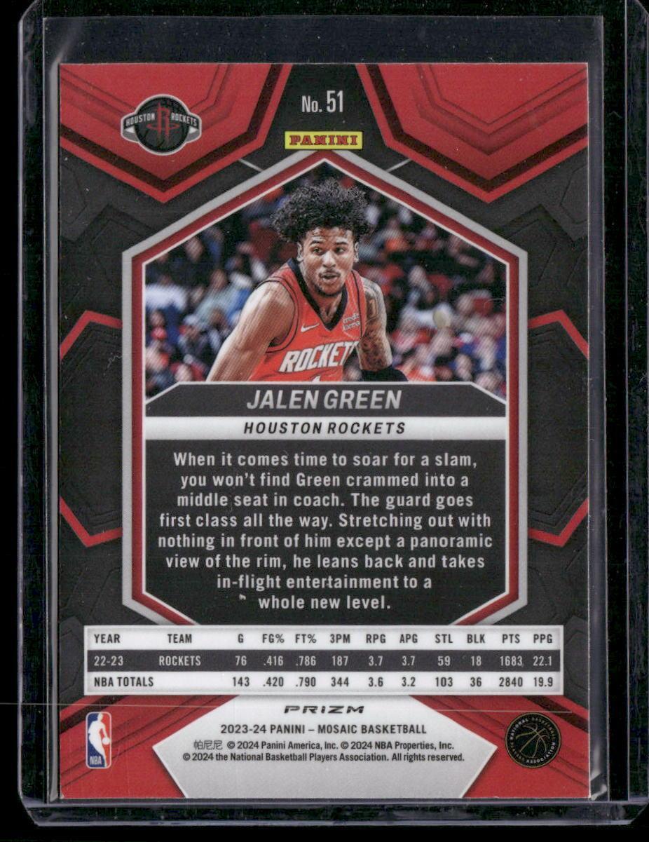 2023-24 Panini Mosaic #51 Jalen Green Fast Break Silver