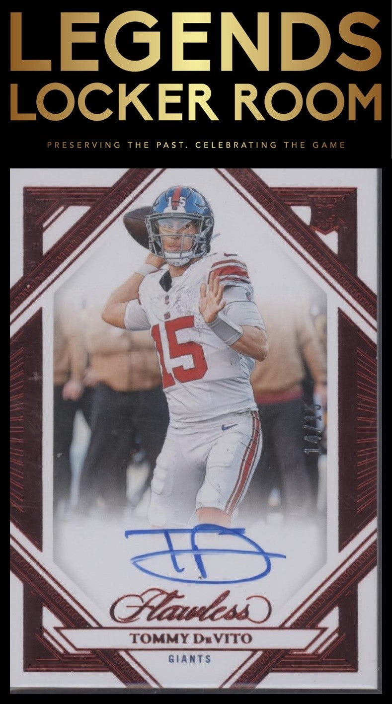 2023 Panini Flawless #RFS-TDE Tommy DeVito Rookie Frame Signatures Ruby #/15