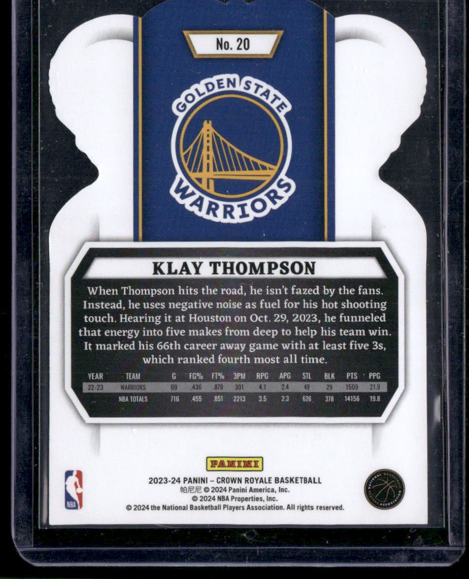 2023-24 Panini Crown Royale #20 Klay Thompson