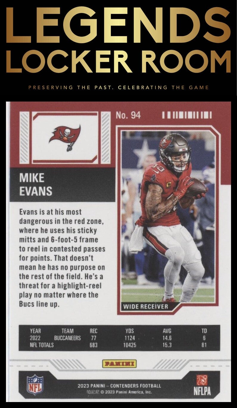 2023 Panini Contenders #94 Mike Evans Season Ticket Retail
