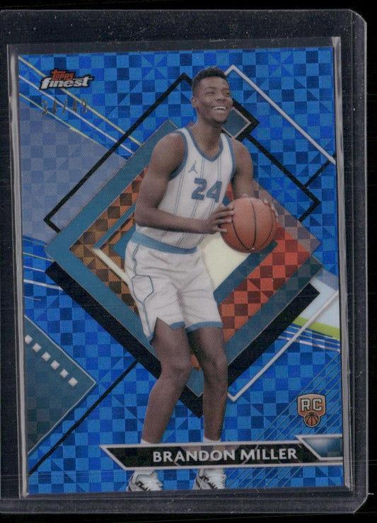 2023-24 Finest #272 Brandon Miller Blue Checkerboard Refractors #/49