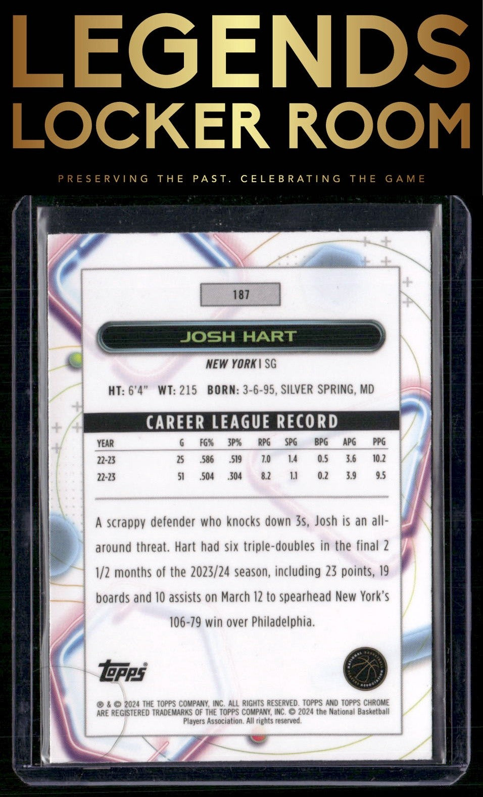 2023-24 Topps Chrome Cosmic #187 Josh Hart