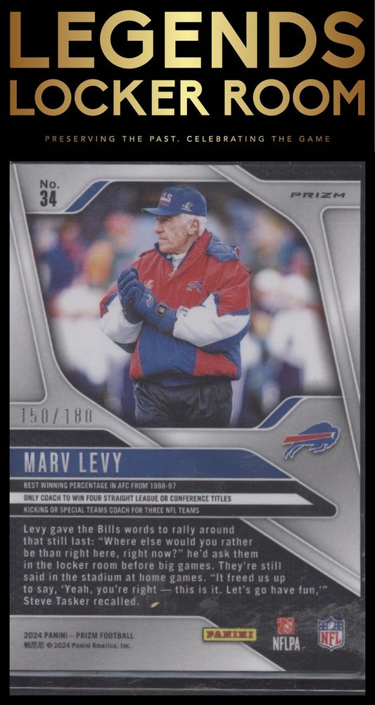 2024 Panini Prizm #34 Marv Levy Hyper #/180