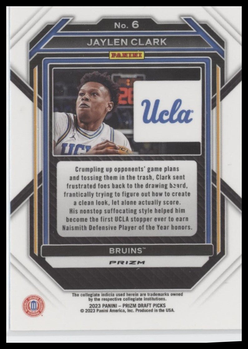 2023 Panini Prizm Draft Picks #6 Jaylen Clark Red Ice