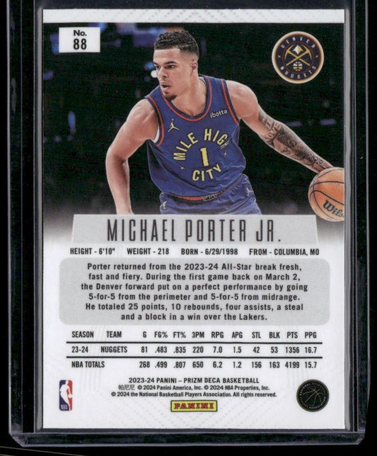2023-24 Panini Prizm Deca #88 Michael Porter Jr.