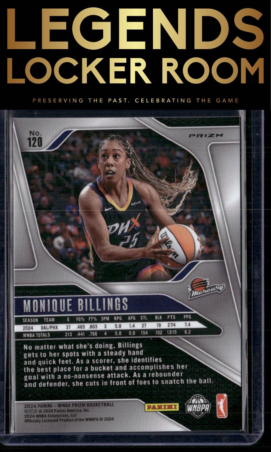 2024 Panini Prizm WNBA #120 Monique Billings Silver Prizms
