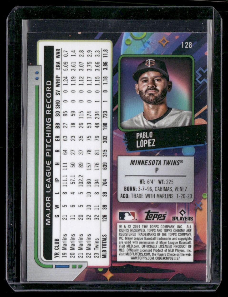 2024 Topps Chrome Cosmic #128 Pablo López