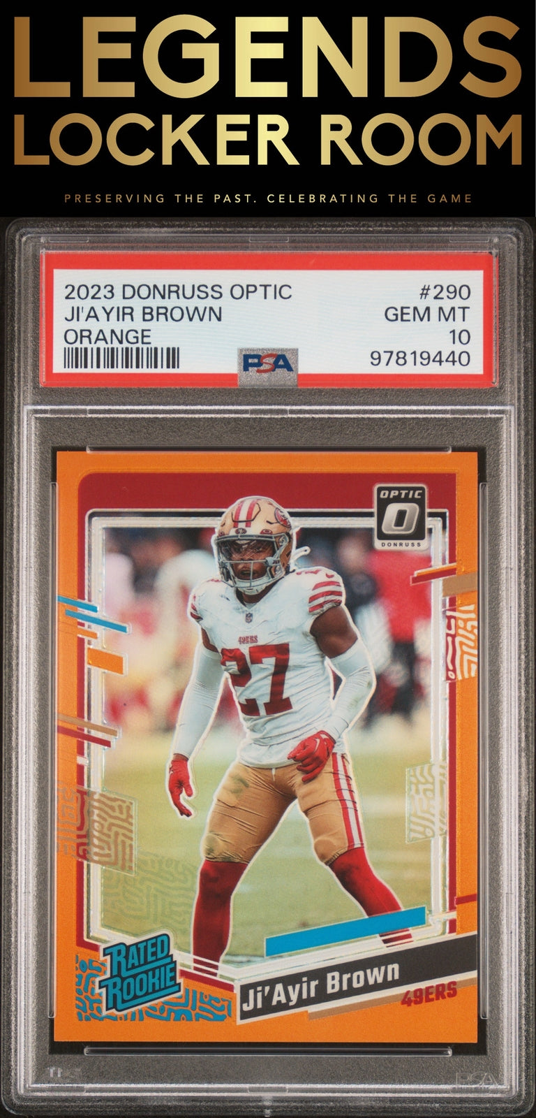 2023 Panini Donruss Optic #290 Ji'Ayir Brown Orange PSA 10
