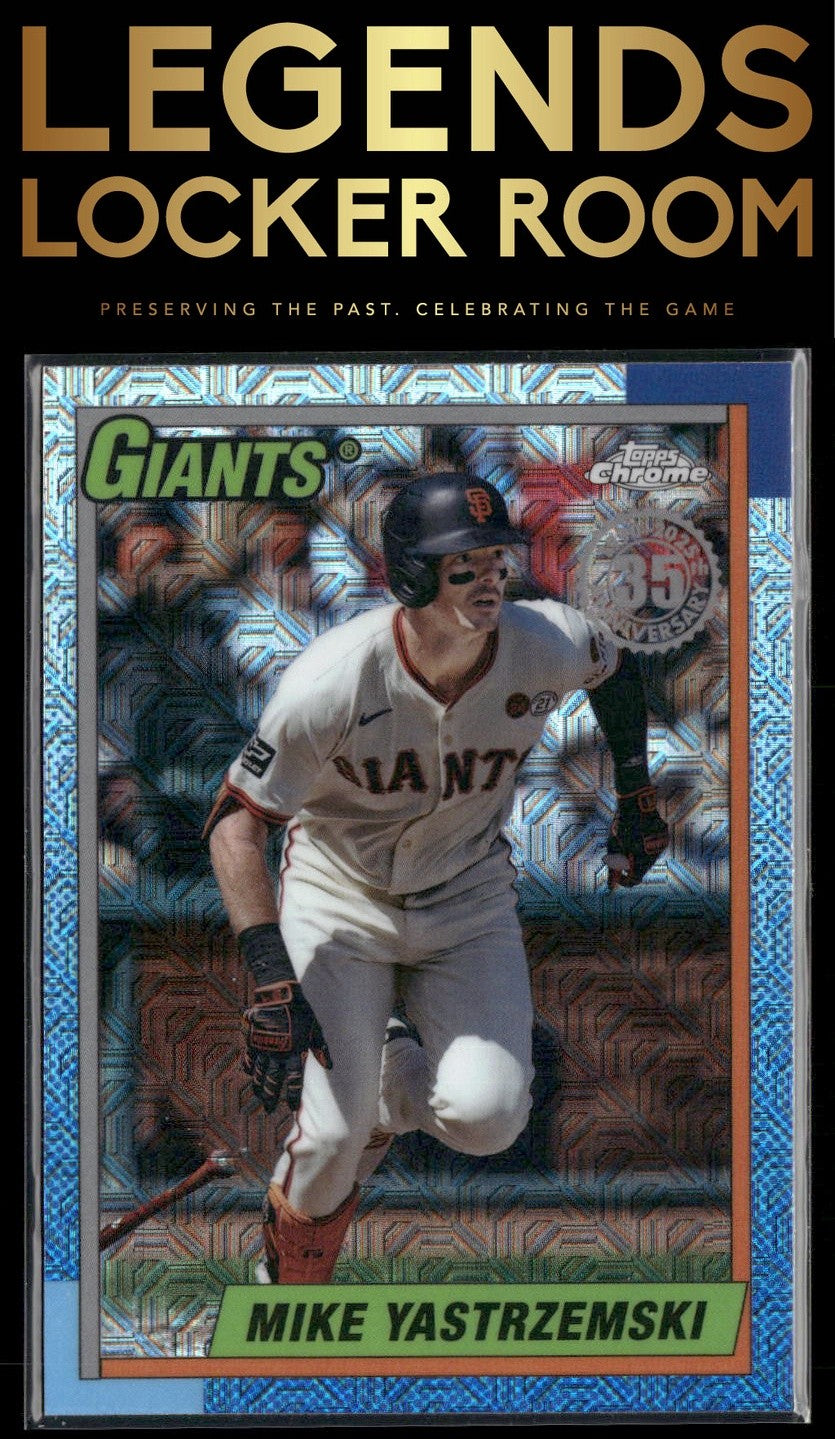 2025 Topps Mike Yastrzemski 1990 Topps Baseball 35th Chrome Mojo