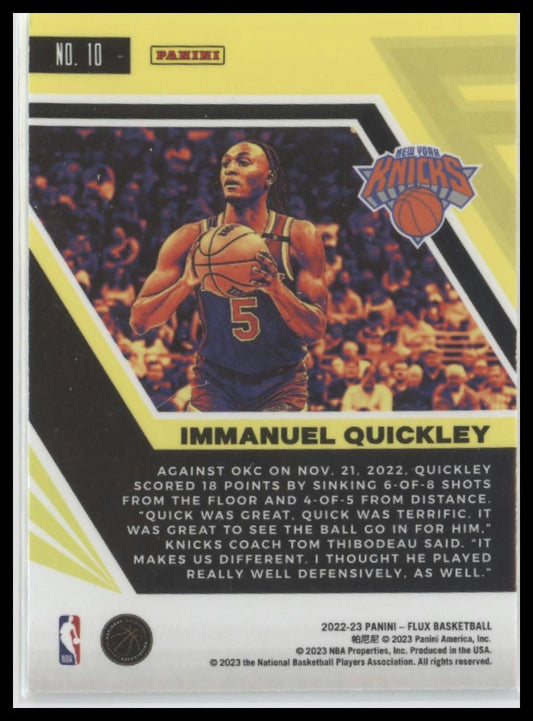 2022-23 Panini Flux #10 Immanuel Quickley
