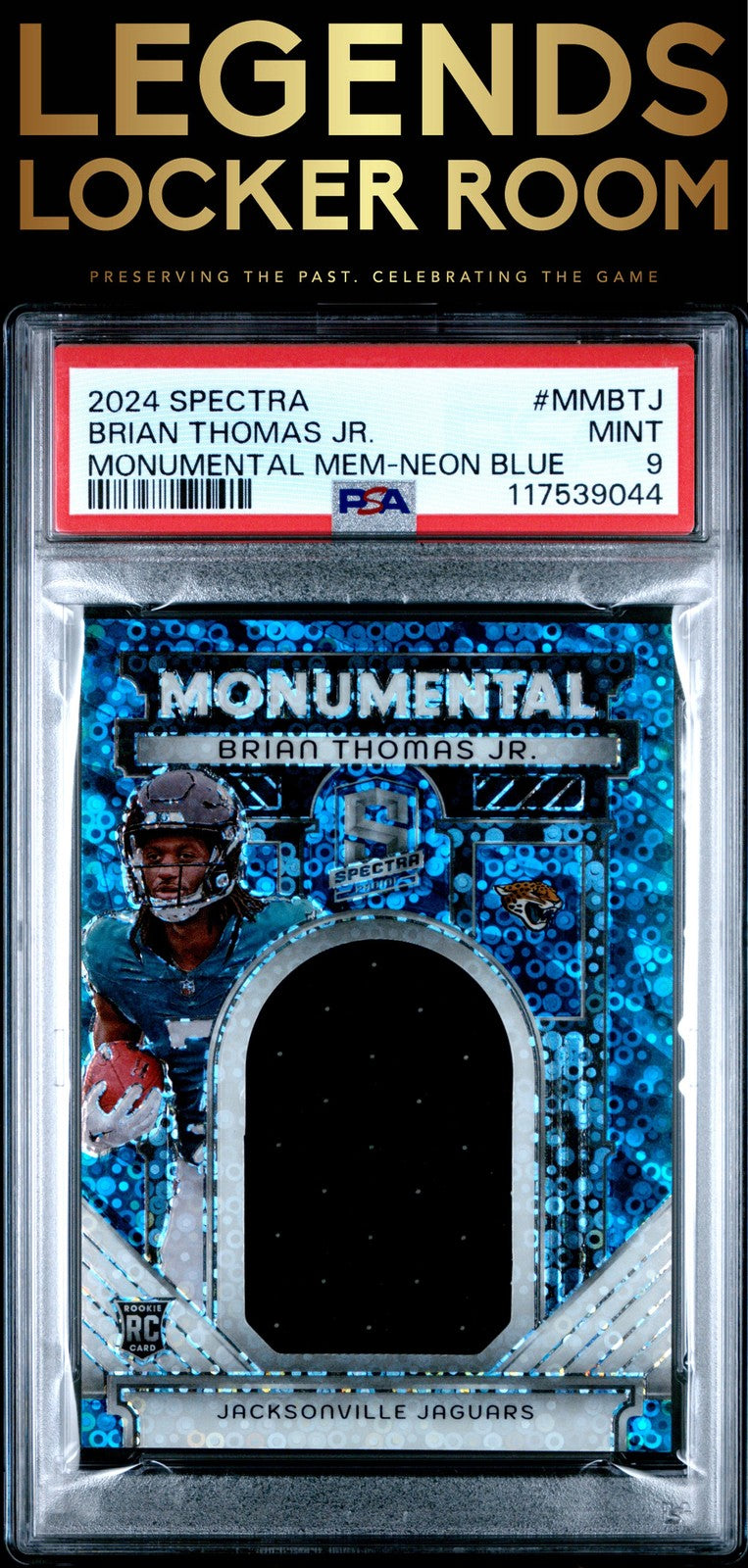 2024 Panini Spectra Monumental Memorabilia Brian Thomas Jr. /50 PSA 9