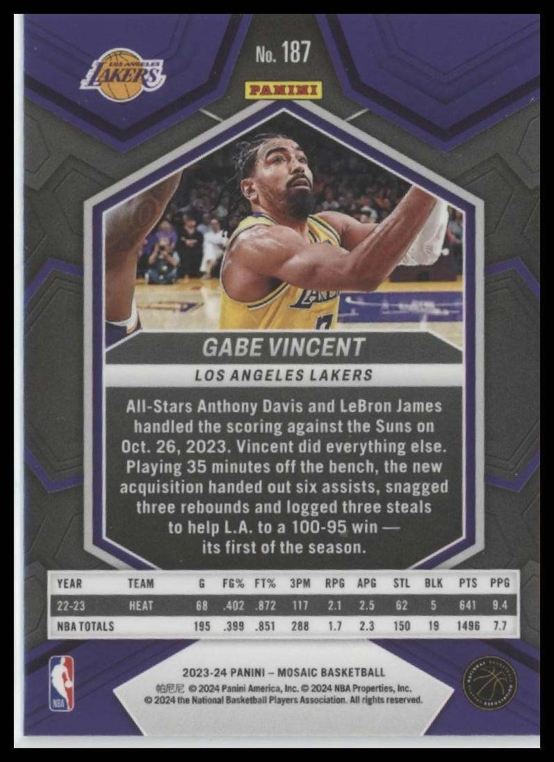 2023-24 Panini Mosaic #187 Gabe Vincent