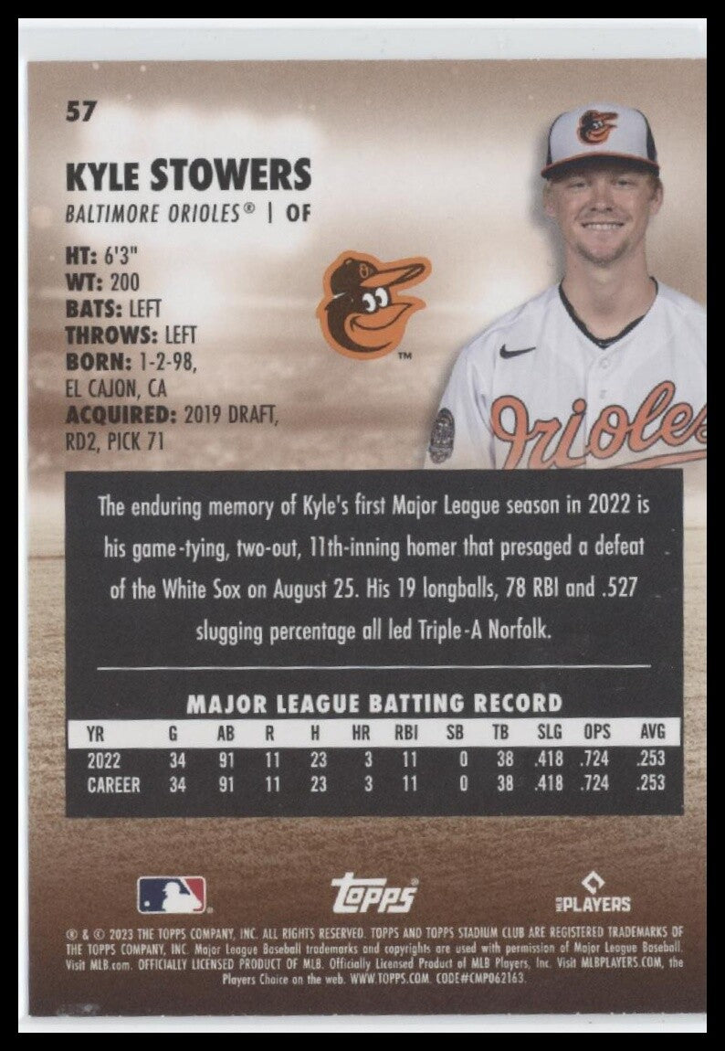2023 Stadium Club #57 Kyle Stowers