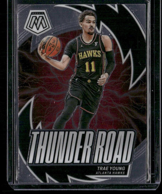 2023-24 Panini Mosaic #11 Trae Young Thunder Road