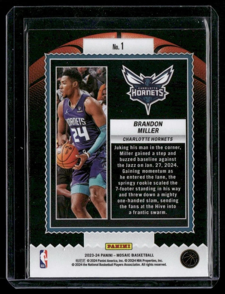 2023-24 Panini Mosaic #1 Brandon Miller Jam Masters