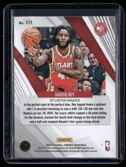 2023-24 Panini Phoenix #111 Saddiq Bey Blue Ice
