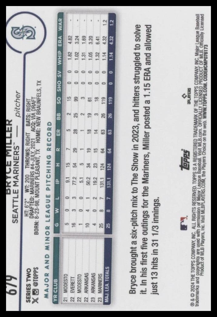 2024 Topps #679 Bryce Miller