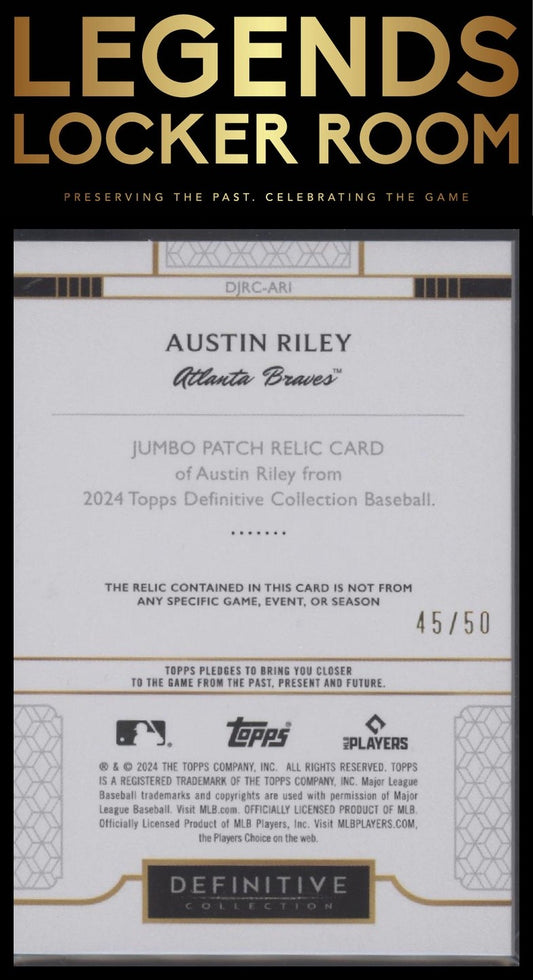 2024 Topps Definitive Collection Austin Riley Jumbo Relic #/50