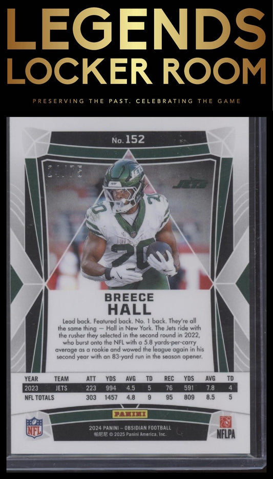 2024 Panini Obsidian Breece Hall Base Silver /75