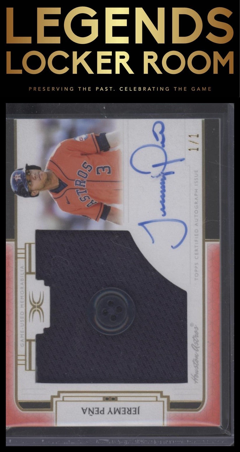 2024 Topps Definitive Collection Jeremy Peña Base Auto Relic Button Jersey /1