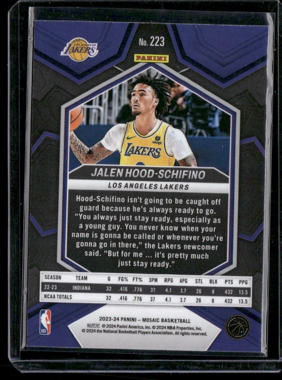 2023-24 Panini Mosaic #223 Jalen Hood-Schifino