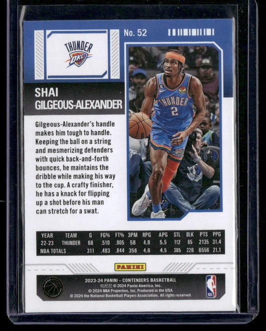 2023-24 Panini Contenders #52 Shai Gilgeous-Alexander